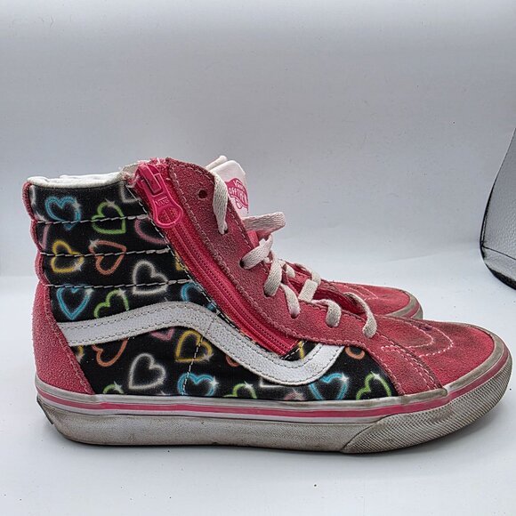 Vans Sk8 Hi Reissue Girls Size 3 Pink Side Zip Sneakers School Casual Outdoors - Picture 12 of 13